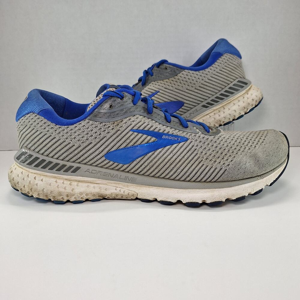 Brooks Adrenaline GTS 20 Extra Wide Grey Blue Shoes 1103074E051 Men's Size 12.5